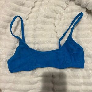 Blue ribbed Triangl bikini set